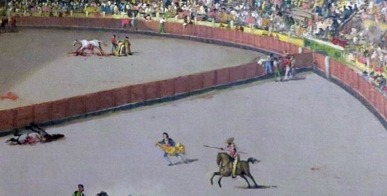 Ilustración de un festejo taurino del XIX. 