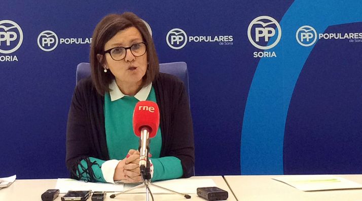 La presidenta del PP soriano este lunes.