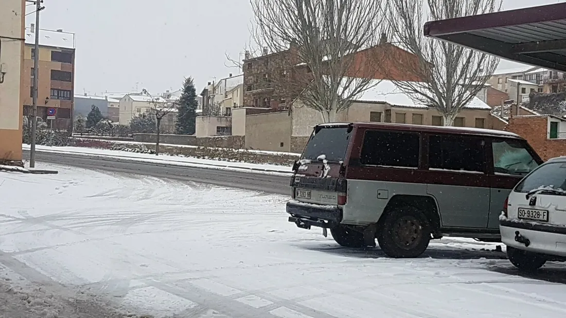 Imagen de la nevada este viernes en Ágreda./SN
