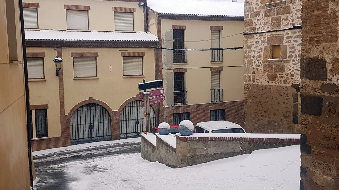 Imagen de la nevada este viernes en Ágreda./SN