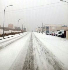 Imagen de la nevada este viernes en Ágreda./SN