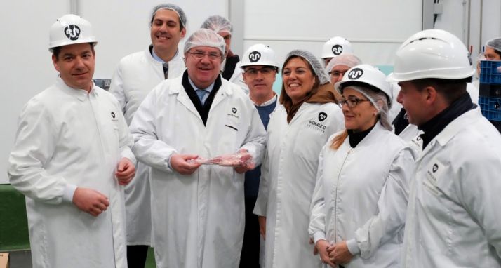 Herrera, este miércoles en una empresa cárnica de ovino de Zamora. /Jta.