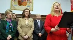Yolanda de Gregorio, en su discurso junto a Heredia y Salgueiro. /SN