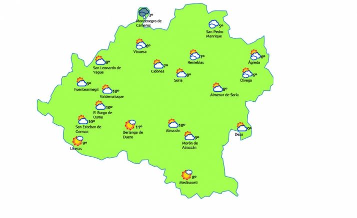 Previsión para este viernes./eltiempo.es