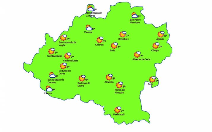 La previsión para este jueves./eltiempo.es