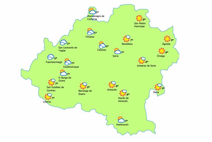 Mapa para este lunes./eltiempo.es