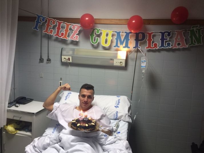 Luis Valcarce en el hospital/ CD NUMANCIA