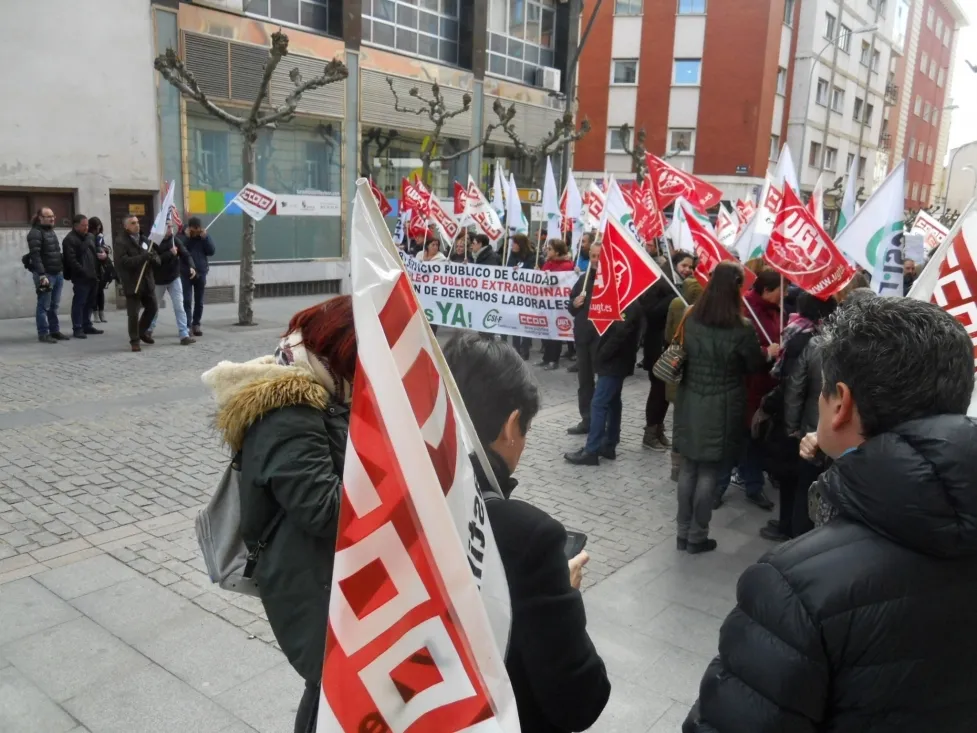 Imagen de la concentración de funcionarios este viernes./SN 