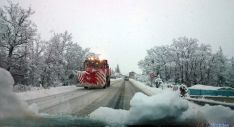 Imagen de archivo de una carretera nevada en la provincia. /SN