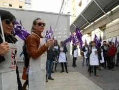 CC OO conmemorando el 8 de marzo este miércoles./SN