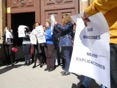 Funcionarios de Justicia, este miércoles en la concentración de este miércoles. /SN