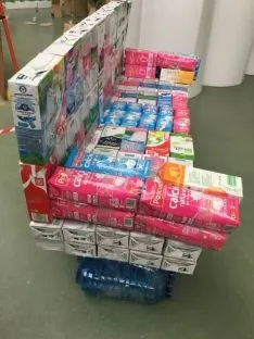 Imágenes de los objetos realizados con materiales reciclados/ COLEGIO CALASANCIO
