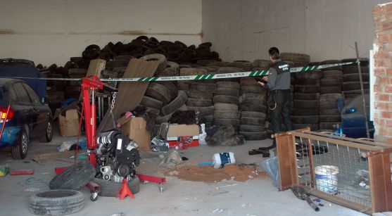 Los neumáticos hallados por la Guardia Civil./GC