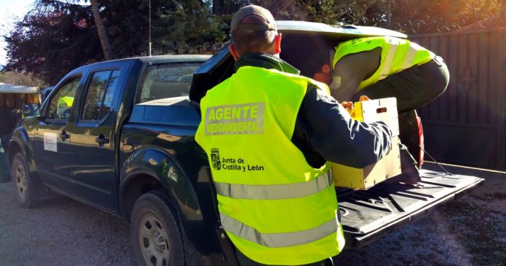 Agentes con su vehículo en Soria./Jta.