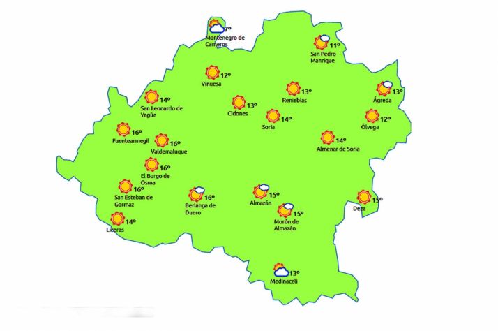 La previsión para este martes./eltiempo.es