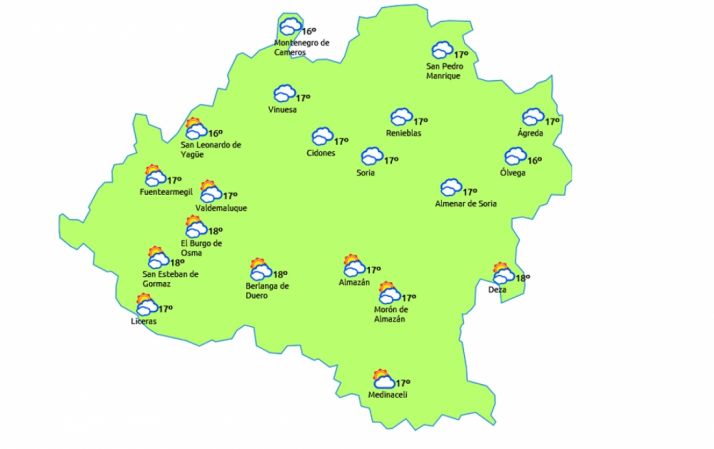 Mapa para este miércoles./eltiempo.es