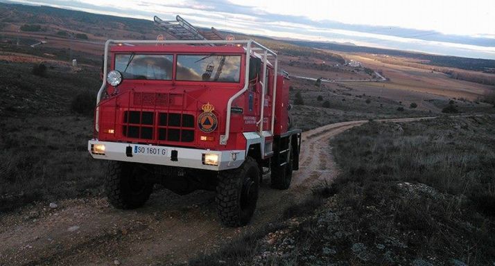 Un antiguo motobomba de la Diputación./SN