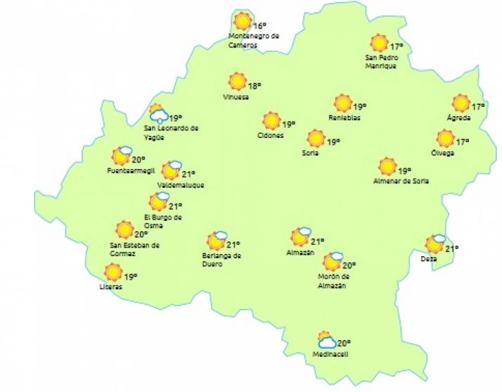 Pronóstico a las 15:00 horas. /eltiempo.es
