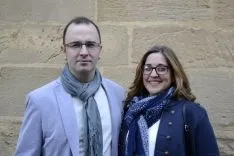 Santiago, Fátima Reglero y Benjamín Aragues. /Patricia Lapresta