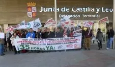Imagen de la concentración este miércoles. /SN