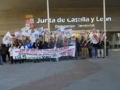 Imagen de la concentración este miércoles. /SN