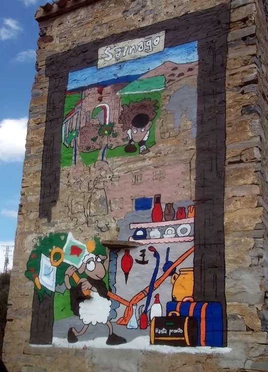 Los trabajos de pintura del mural./ACAS