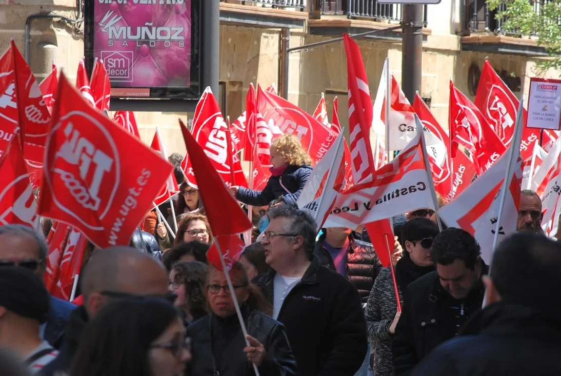 Una imagen de la manifestación este lunes, Primero de Mayo. /SN