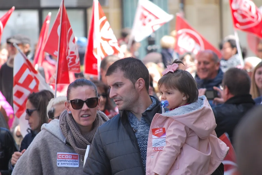 Una imagen de la manifestación este lunes, Primero de Mayo. /SN