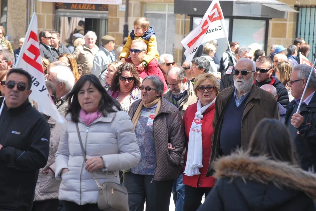 Una imagen de la manifestación este lunes, Primero de Mayo. /SN