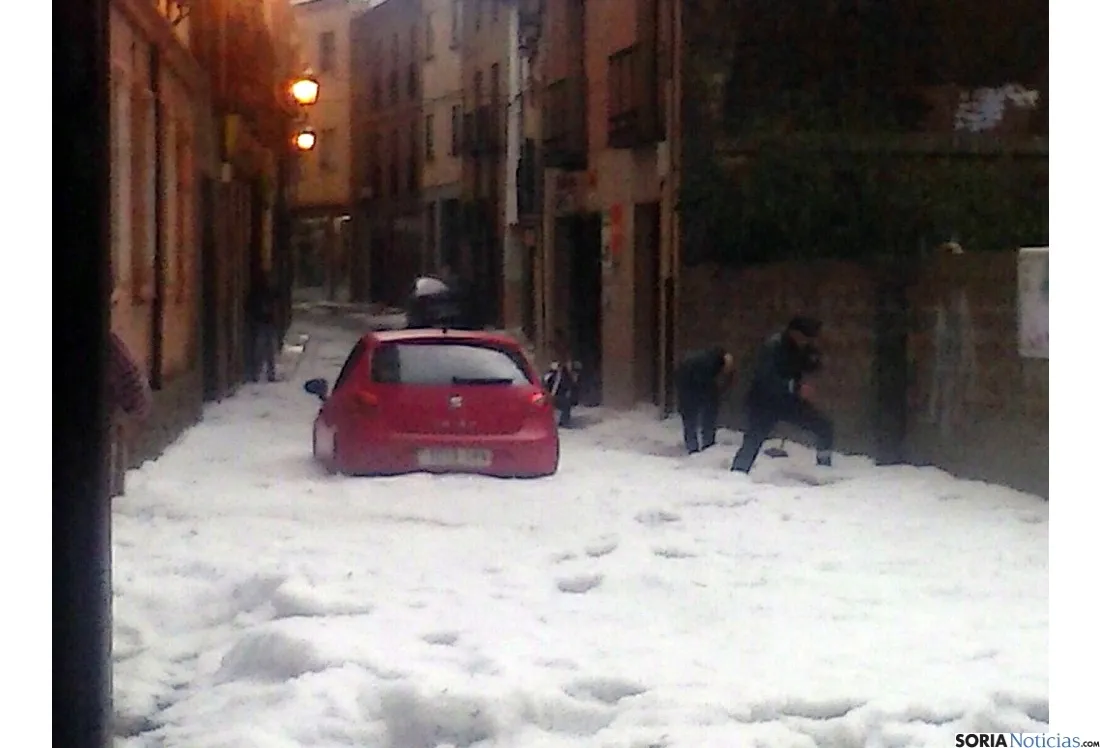 Imagen de Ágreda tras la granizada. /SN