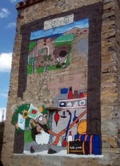 Los trabajos de pintura del mural./ACAS