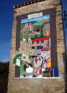 Los trabajos de pintura del mural./ACAS