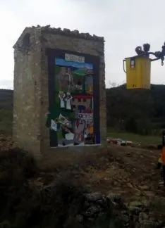 Los trabajos de pintura del mural./ACAS