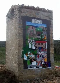 Los trabajos de pintura del mural./ACAS