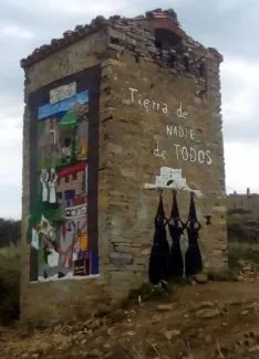 Los trabajos de pintura del mural./ACAS