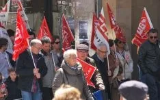 Una imagen de la manifestación este lunes, Primero de Mayo. /SN