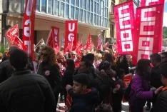 Una imagen de la manifestación este lunes, Primero de Mayo. /SN