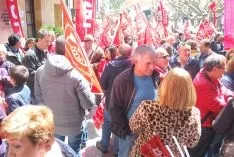 Una imagen de la manifestación este lunes, Primero de Mayo. /SN