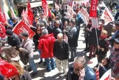 Una imagen de la manifestación este lunes, Primero de Mayo. /SN