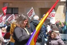 Una imagen de la manifestación este lunes, Primero de Mayo. /SN