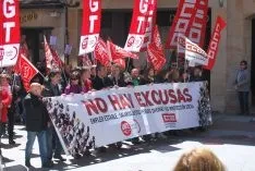Una imagen de la manifestación este lunes, Primero de Mayo. /SN