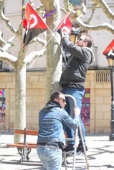 Una imagen de la manifestación este lunes, Primero de Mayo. /SN