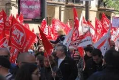 Una imagen de la manifestación este lunes, Primero de Mayo. /SN