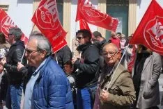 Una imagen de la manifestación este lunes, Primero de Mayo. /SN