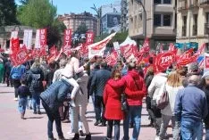 Una imagen de la manifestación este lunes, Primero de Mayo. /SN