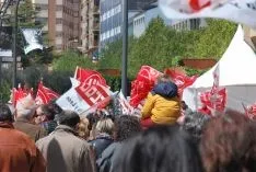 Una imagen de la manifestación este lunes, Primero de Mayo. /SN