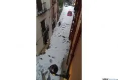 Imagen de Ágreda tras la granizada. /SN
