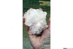 Imagen de la granizada de Ágreda esta tarde de lunes. /SN