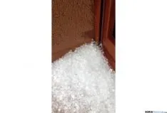 Imagen de la granizada de Ágreda esta tarde de lunes. /SN