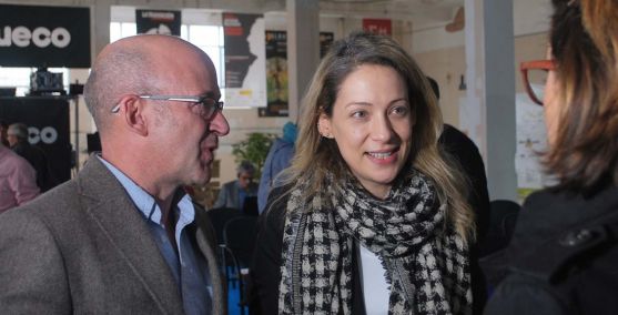 Edelmira Barreira con el presidente de Cives Mundi, Antonio López Calvín. /SN